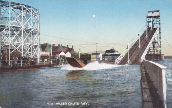 WATER CHUTE, RHYL - 1913 POSTCARD (ref 6645/20)
