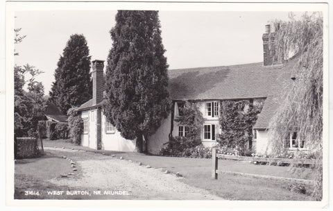 Old real photo postcard of West Burton, Nr Arundel in Sussex