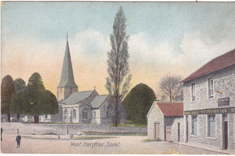 Old postcard of West Harptree, Somerset
