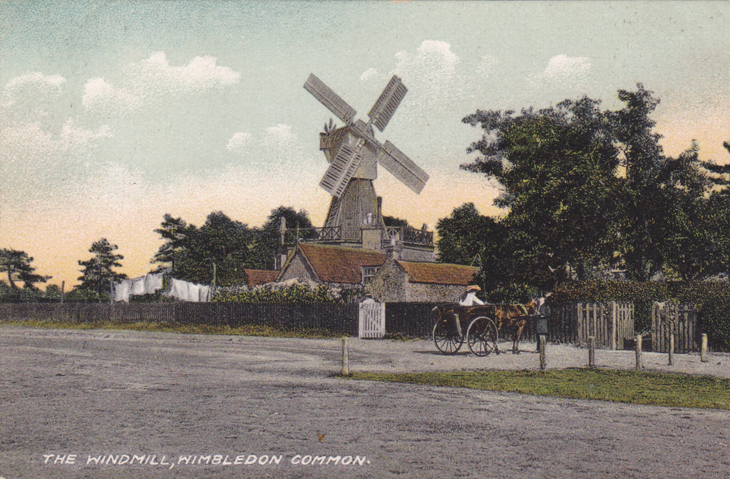Old postcard of The Windmill, Wimbledon Common in London