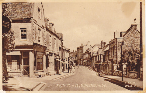 Old postcard of High Street, Winchcombe, Gloucestershire