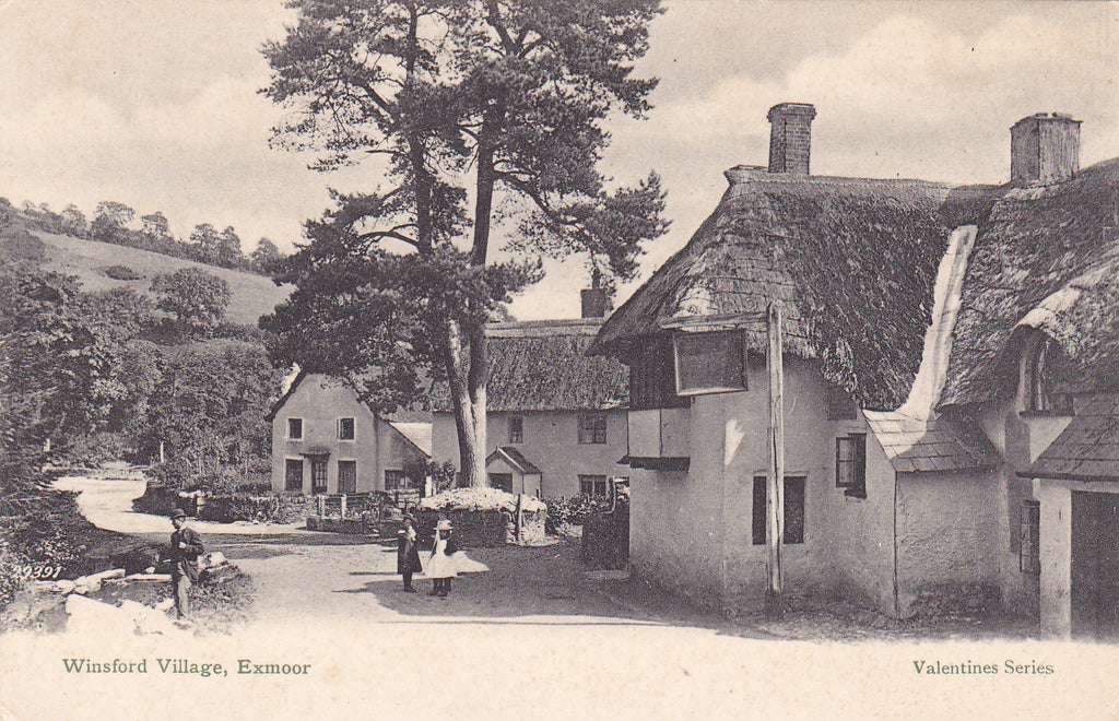 Old postcard of Winsford Village, Exmoor