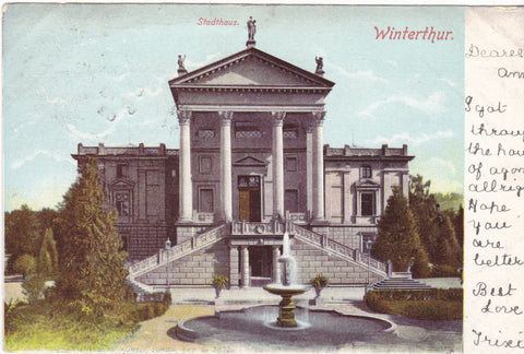 STADTHAUS, WINTERTHUR - 1903 SWITZERLAND POSTCARD