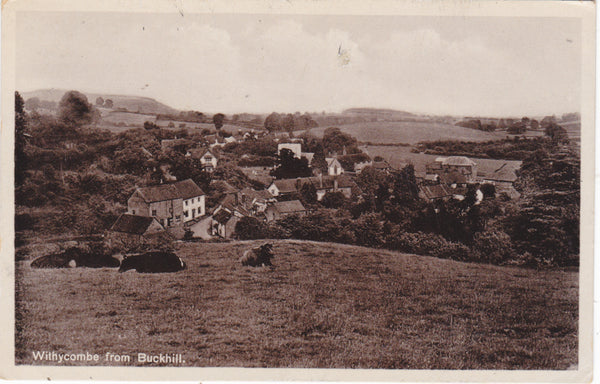 WITHYCOMBE FROM BUCKHILL - 1940s REAL PHOTO POSTCARD (ref 4341)