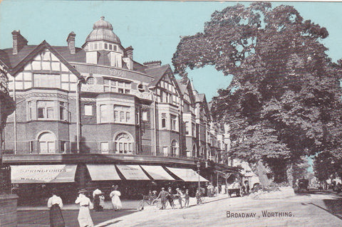 Old postcard of The Broadway, Worthing