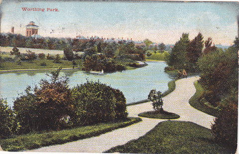 WORTHING PARK - 1904 SUSSEX POSTCARD (ref 6143/20/S)